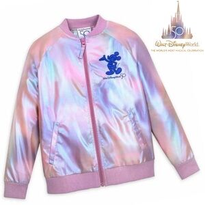 NWT Walt Disney World 50th Anniv EARidescent Pink Windbreaker Mickey Jacket